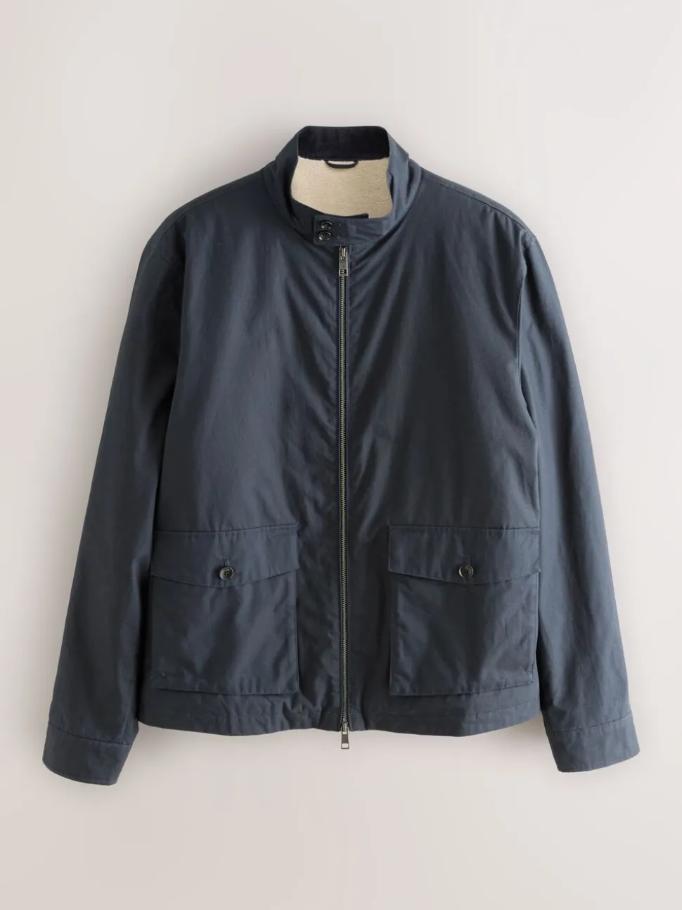 Donkerblauw - Regenbestendig Harrington jack met borgvoering