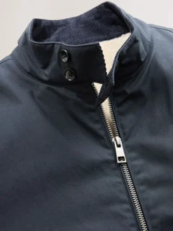 Donkerblauw - Regenbestendig Harrington jack met borgvoering