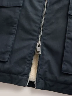 Donkerblauw - Regenbestendig Harrington jack met borgvoering