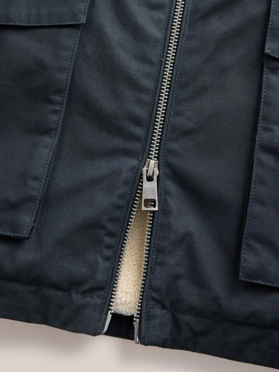 Donkerblauw - Regenbestendig Harrington jack met borgvoering