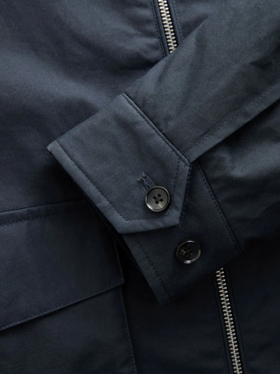 Donkerblauw - Regenbestendig Harrington jack met borgvoering