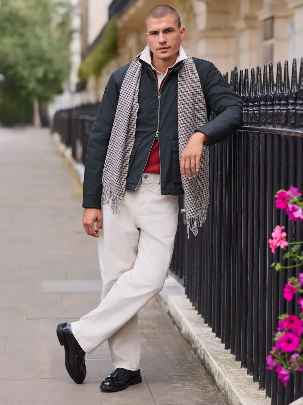 Donkerblauw - Regenbestendig Harrington jack met borgvoering