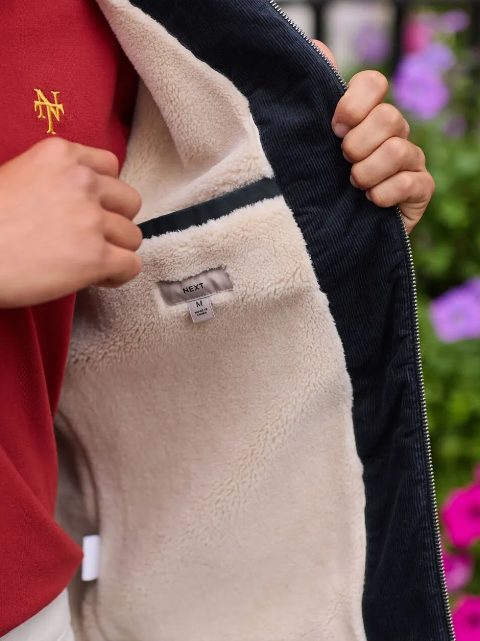 Donkerblauw - Regenbestendig Harrington jack met borgvoering