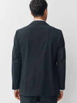 Donkerblauw - Regular fit Motionflex colbert met puppytooth-textuur