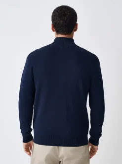 Donkerblauw - Regular Fit 100% Cotton Premium Zip-Through Cardigan