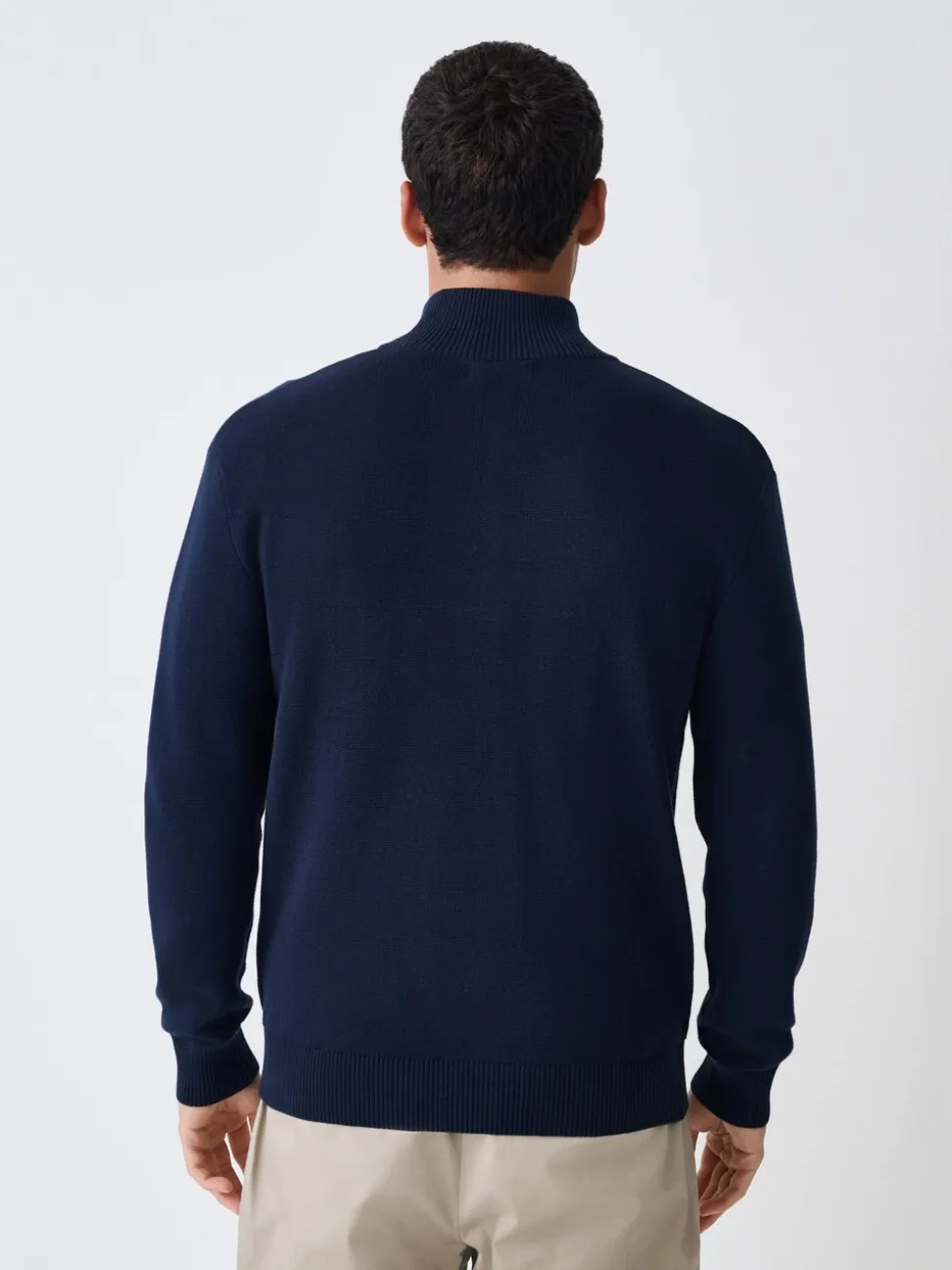 Donkerblauw - Regular Fit 100% Cotton Premium Zip-Through Cardigan