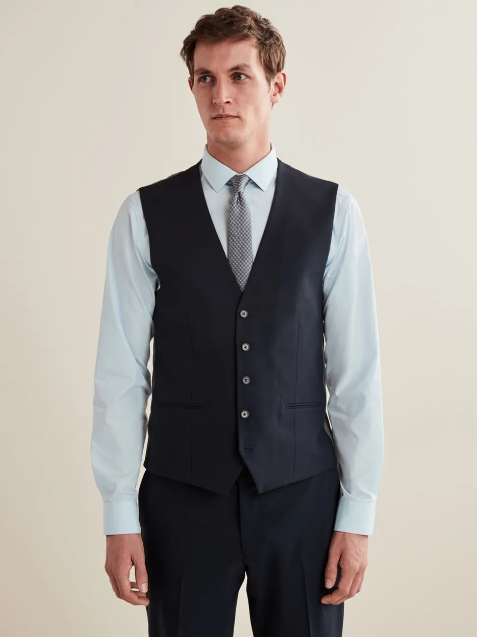Donkerblauw - Regular fit must-have gilet