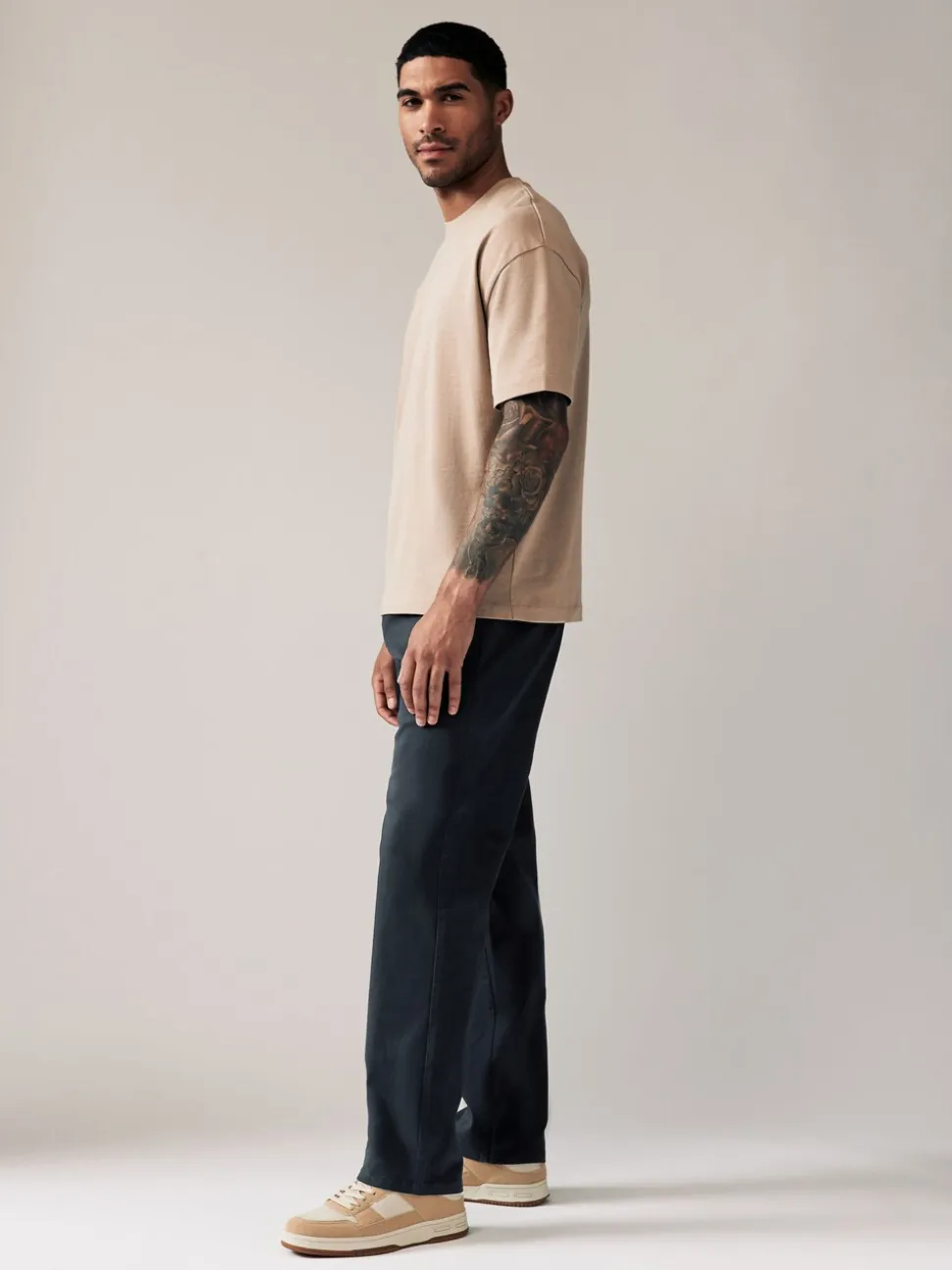 Donkerblauw - Relaxed fit - Stretchy chino