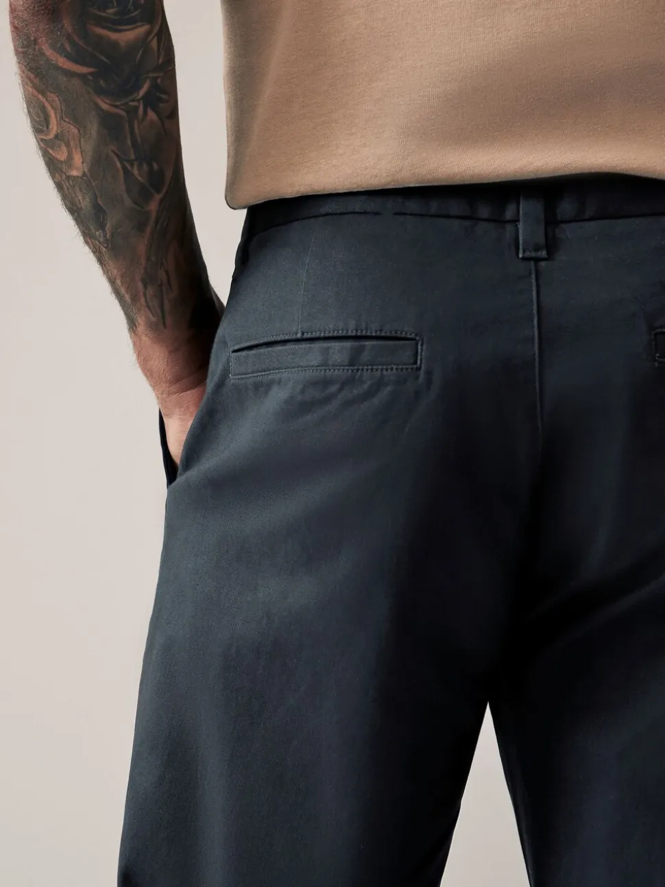 Donkerblauw - Relaxed fit - Stretchy chino
