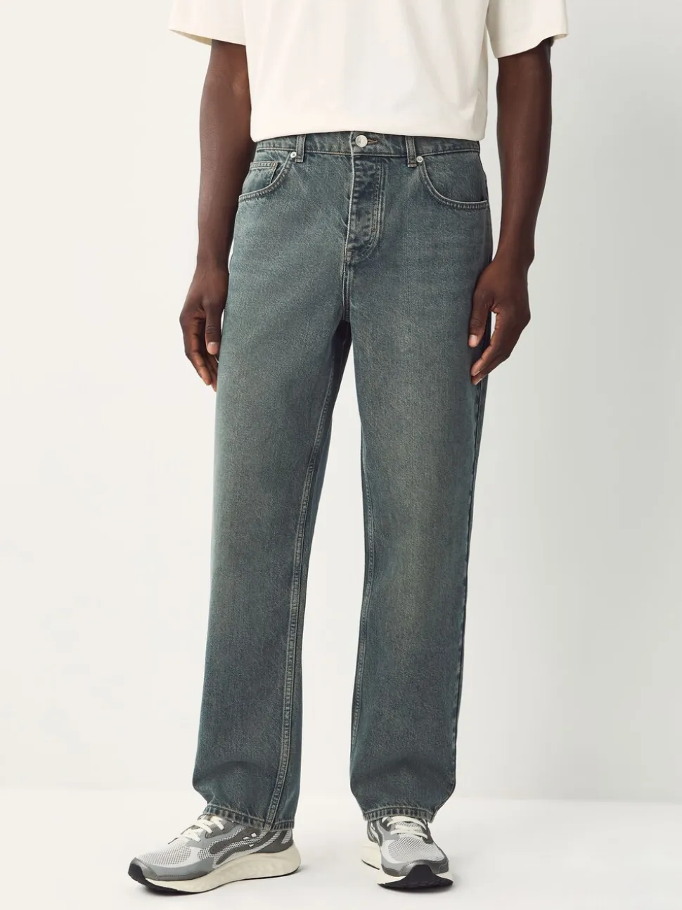 Donkerblauw - Relaxed fit - Vintage wash denim jeans