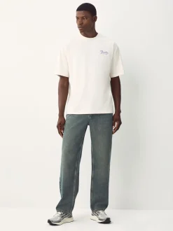 Donkerblauw - Relaxed fit - Vintage wash denim jeans