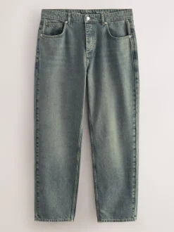Donkerblauw - Relaxed fit - Vintage wash denim jeans