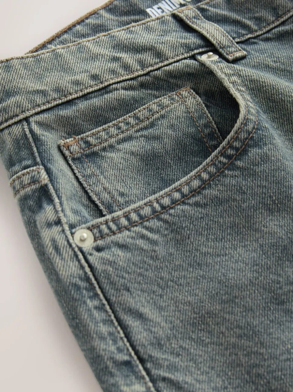 Donkerblauw - Relaxed fit - Vintage wash denim jeans