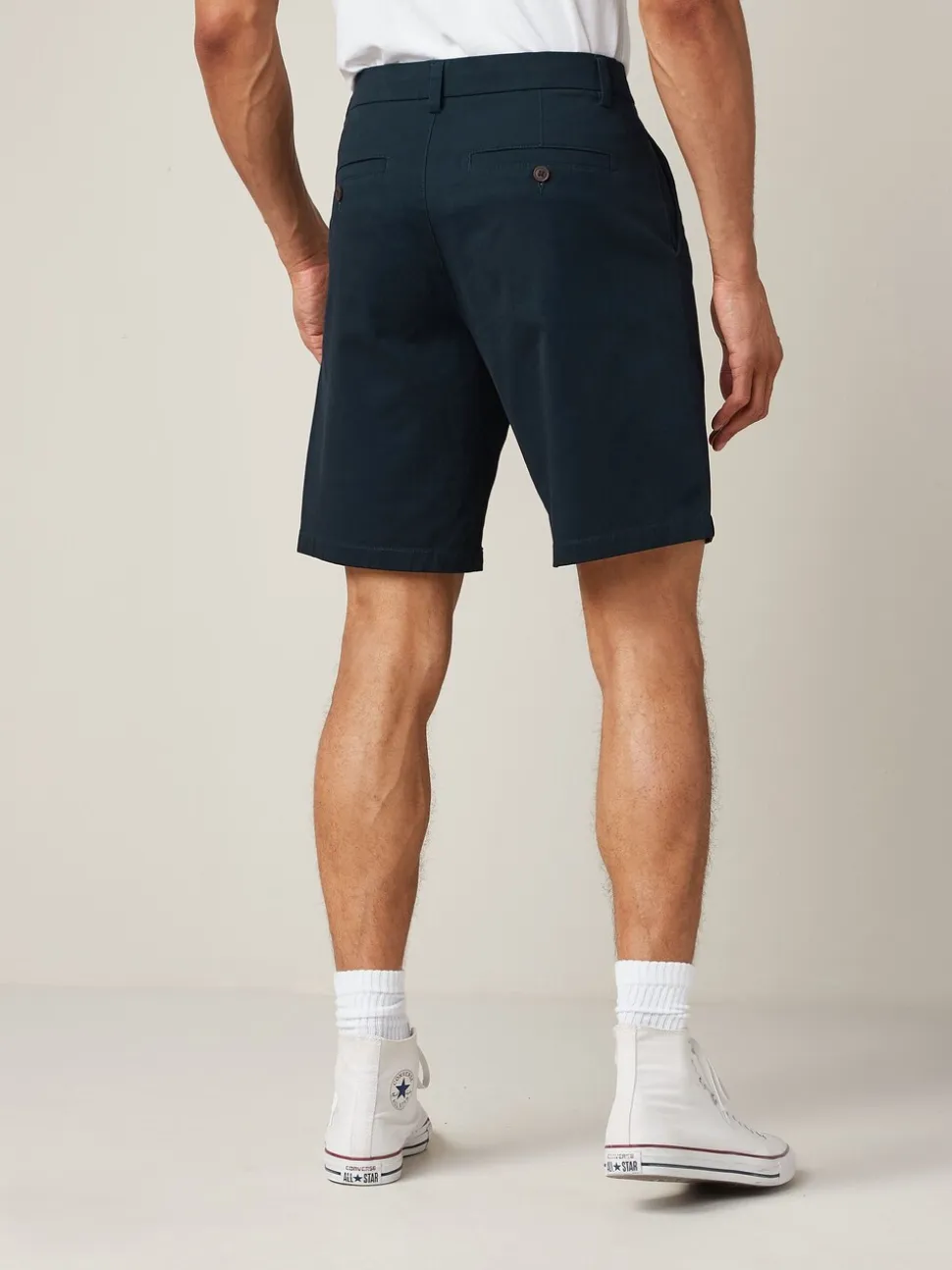Donkerblauw - Relaxed fit - Chinoshort met stretch
