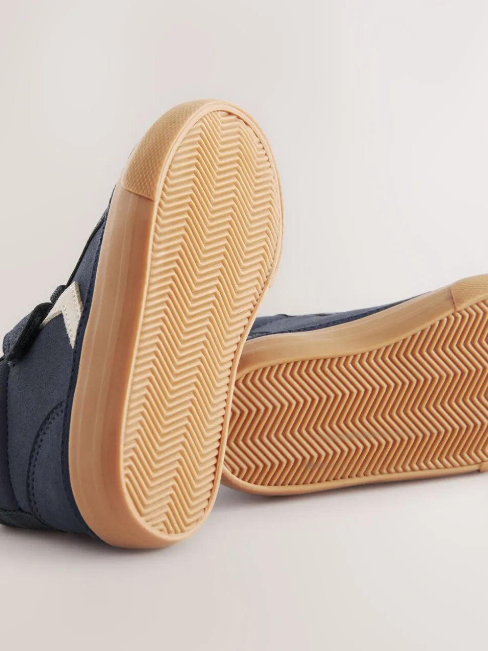 Donkerblauw - Schoenen met klittenbandsluiting, elastische veters en zigzagdetail