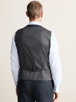 Donkerblauw - Signature Abraham Moon 100% British Wool Donegal Suit Waistcoat