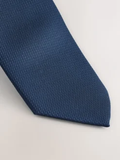 Donkerblauw - Skinny - Stropdas met textuur