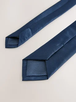 Donkerblauw - Skinny - Stropdas met textuur