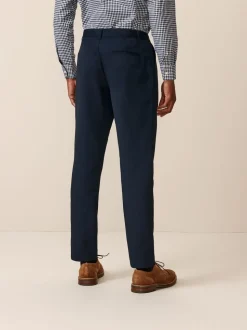 Donkerblauw - Slim Fit - 2 Modieuze broeken zonder bandplooi