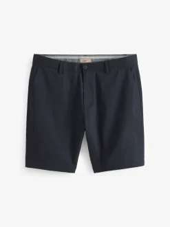 Donkerblauw - Slim Fit - Chinoshort met stretch