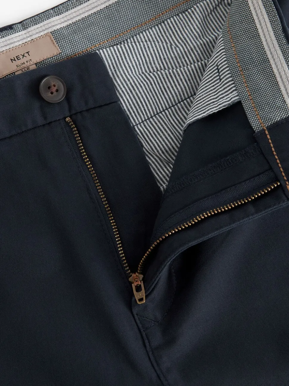 Donkerblauw - Slim Fit - Chinoshort met stretch