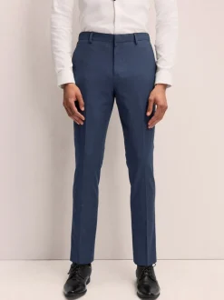 Donkerblauw - Slim Fit - Elasticated Waist Motionflex Stretch Smart Trousers
