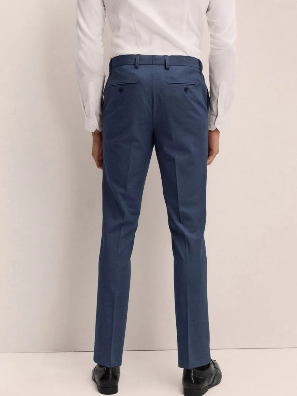 Donkerblauw - Slim Fit - Elasticated Waist Motionflex Stretch Smart Trousers