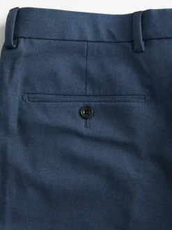 Donkerblauw - Slim Fit - Elasticated Waist Motionflex Stretch Smart Trousers