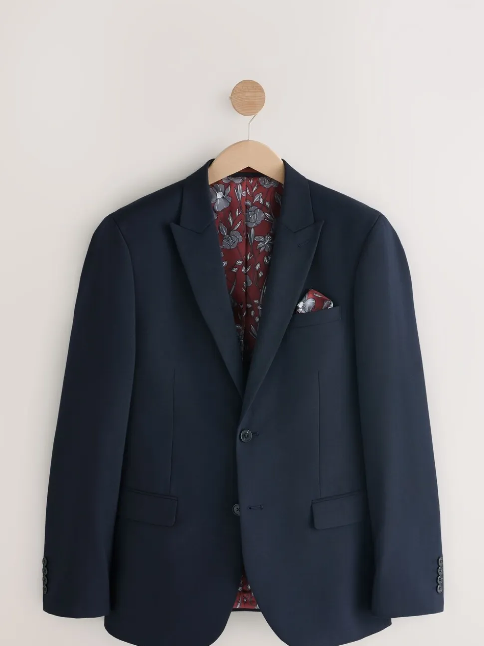 Donkerblauw - Slim Fit - Kostuum met twee knopen: colbert