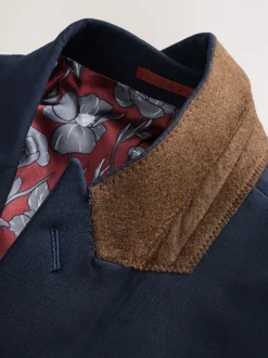 Donkerblauw - Slim Fit - Kostuum met twee knopen: colbert