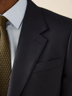 Donkerblauw - Slim Fit - Signature Nova Fides 100% Italian Wool Suit Jacket