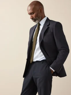 Donkerblauw - Slim Fit - Signature Nova Fides 100% Italian Wool Suit Jacket
