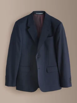 Donkerblauw - Slim Fit - Signature Nova Fides 100% Italian Wool Suit Jacket