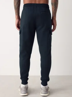 Donkerblauw - Slim Fit - Slim Fit Brushback Heavyweight Cargo Joggers