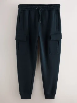 Donkerblauw - Slim Fit - Slim Fit Brushback Heavyweight Cargo Joggers