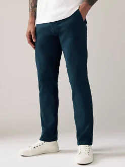 Donkerblauw - Slim Fit - Stretchy chino