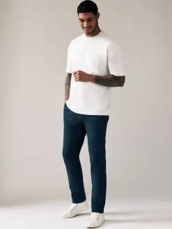Donkerblauw - Slim Fit - Stretchy chino