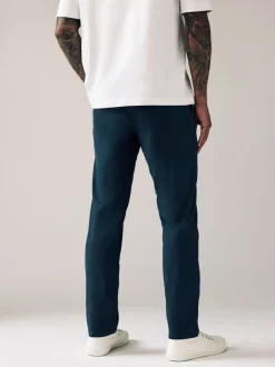 Donkerblauw - Slim Fit - Stretchy chino