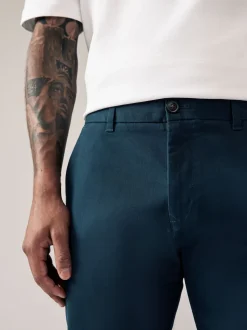 Donkerblauw - Slim Fit - Stretchy chino