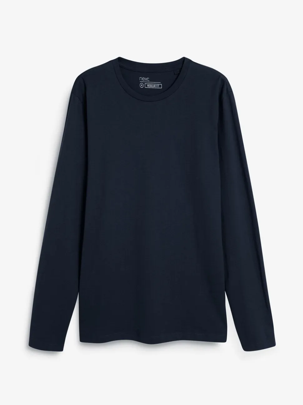 Donkerblauw - Slim Fit - T-shirt met lange mouwen en ronde hals