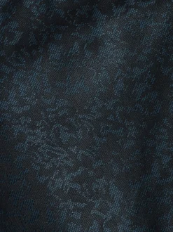 Donkerblauw - Slim Fit Jacquard Pattern Tuxedo Suit Trousers