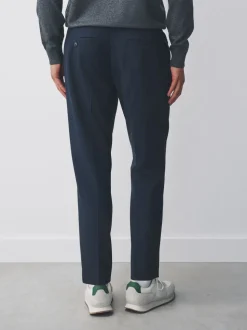 Donkerblauw - Slim fit stretchy Broeken met intern trekkoord