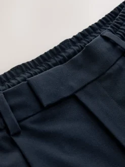 Donkerblauw - Slim fit stretchy Broeken met intern trekkoord