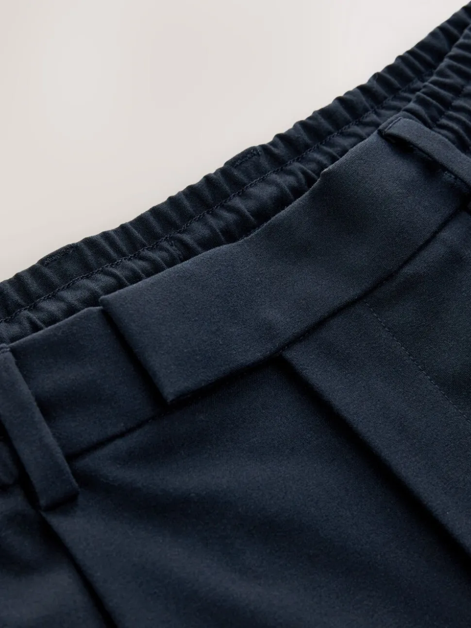Donkerblauw - Slim fit stretchy Broeken met intern trekkoord