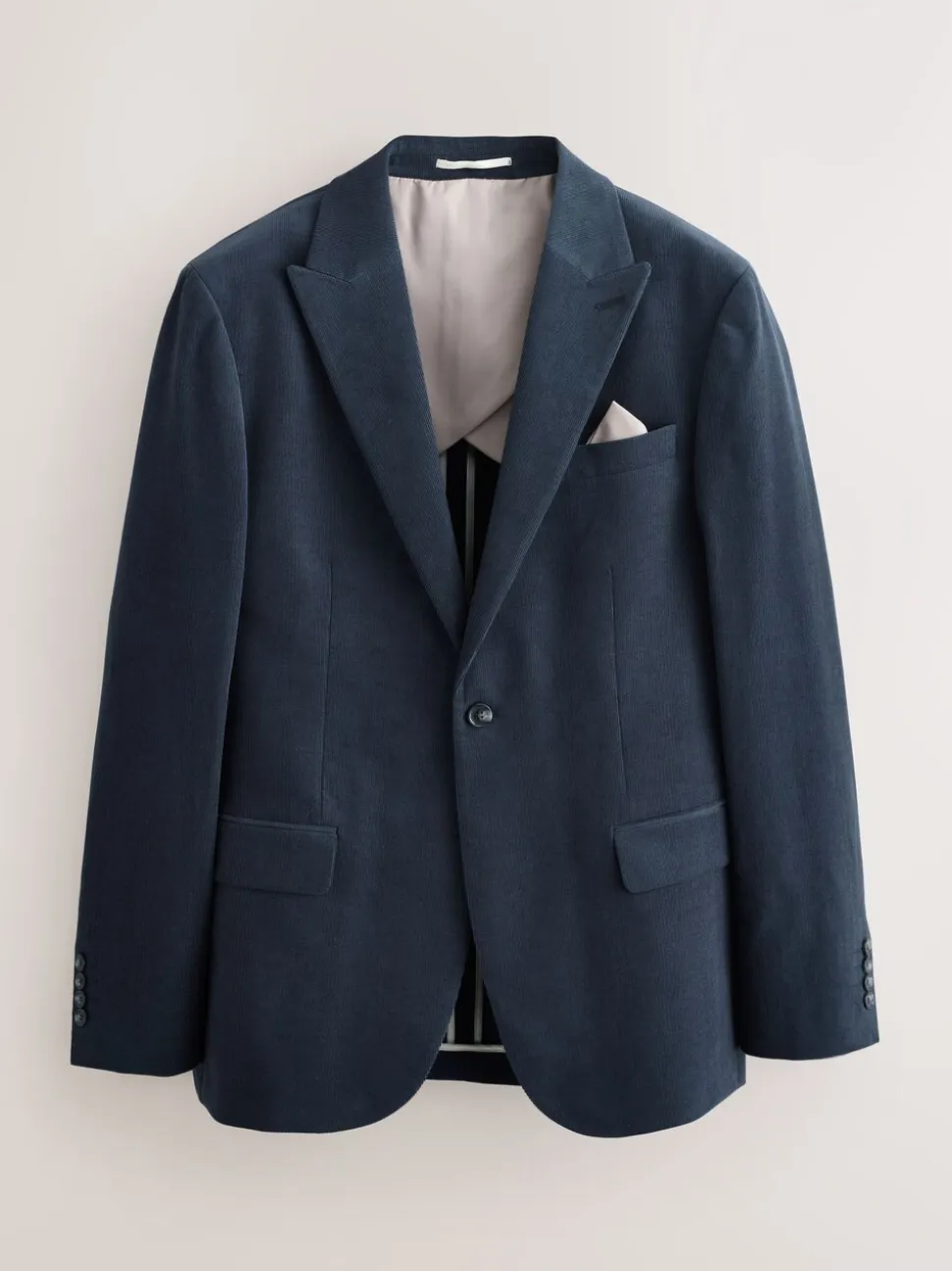 Donkerblauw - Slim-fit corduroy colbert