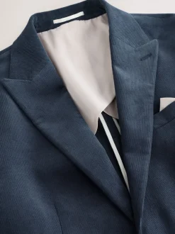 Donkerblauw - Slim-fit corduroy colbert