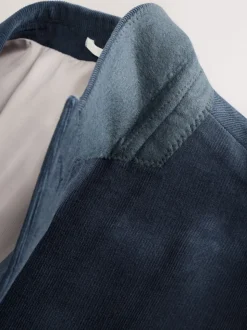 Donkerblauw - Slim-fit corduroy colbert