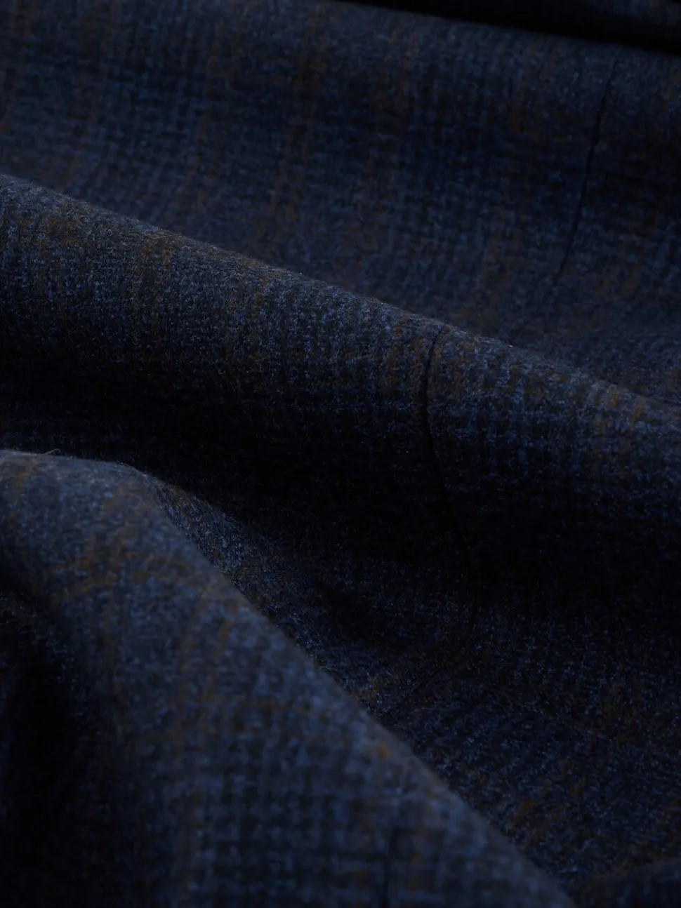Donkerblauw - Slim-fit Signature Marzotto 100% Italiaans wollen geruit colbert