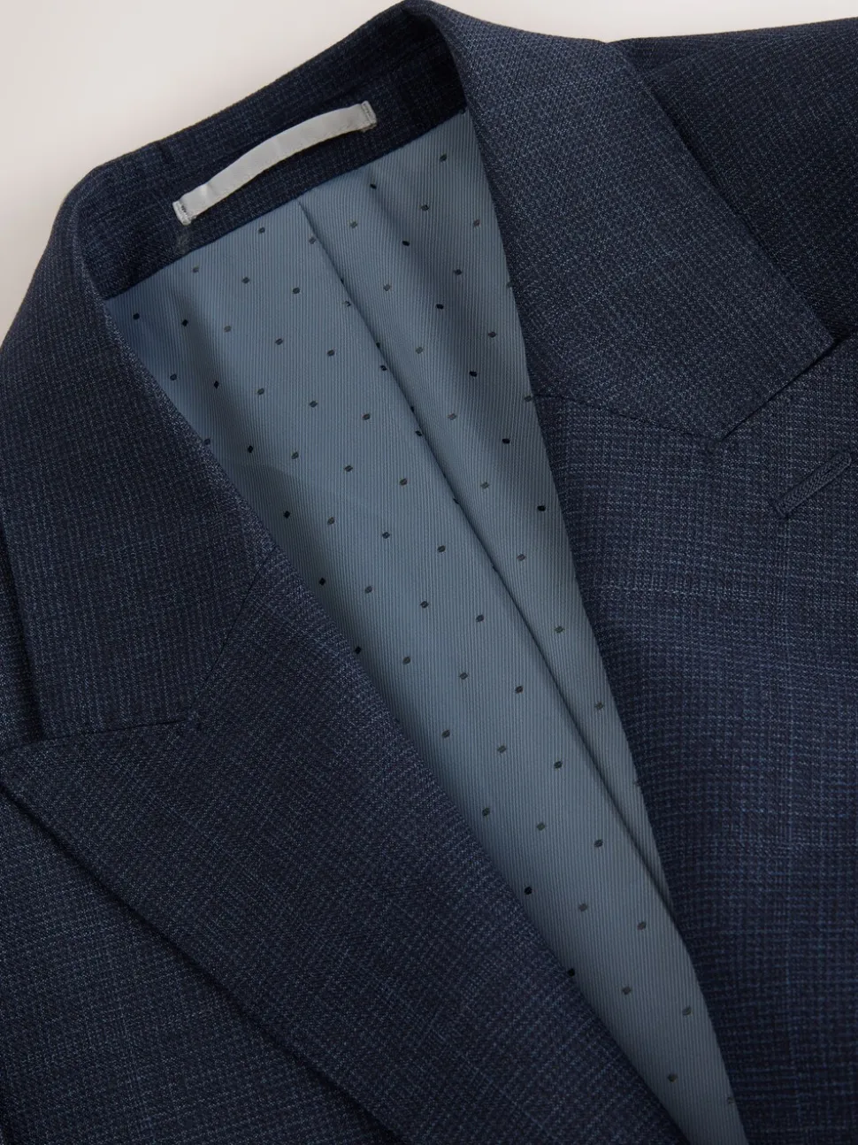 Donkerblauw - Slim-fit Signature Marzotto 100% Italiaans wollen geruit colbert