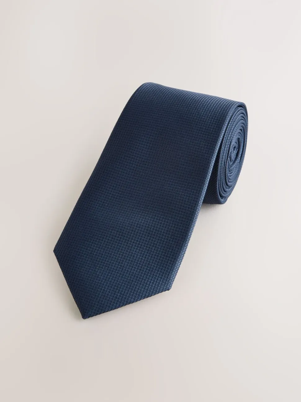 Donkerblauw - Smal - Stropdas met textuur